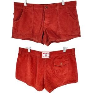 Birdwell Women's Classic Corduroy Shorts Mid Rise Red Size 12 Outdoor Gorpcore